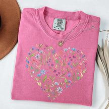 Cute Floral Heart Cottagecore T-Shirt