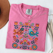 Cute Scandinavian Folk Art Bird T-Shirt