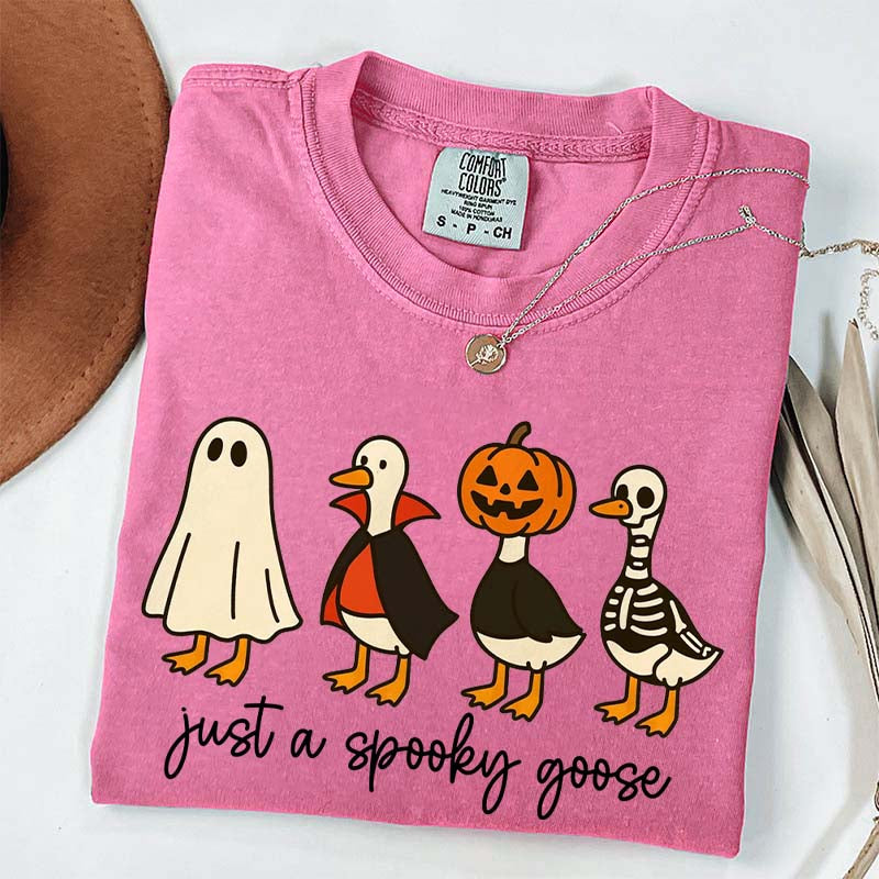 Cute Just a Spooky Goose Halloween T-Shirt