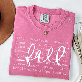 Cozy Fall Autumn Favorites Word Simple T-Shirt