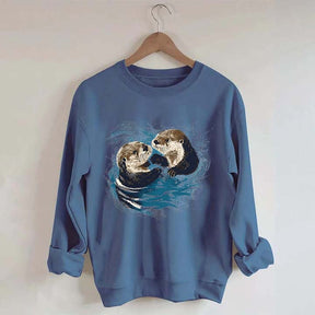 Vintage Otters Ocean Animals Sweatshirt