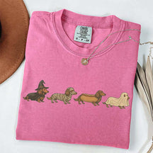 Vintage Art Dachshund Halloween T-Shirt