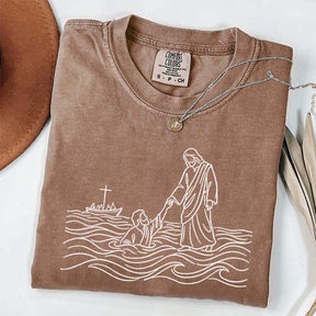 Jesus Walking on Water Comfort Colors T-Shirt