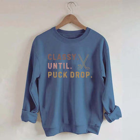 Retro Classy Until Puck Drop Sweatshirt