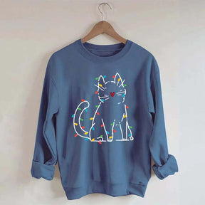 Cat Christmas Lights Sweatshirt