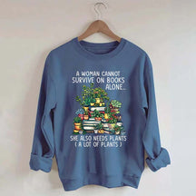 Books Plants Women Sweatshirt