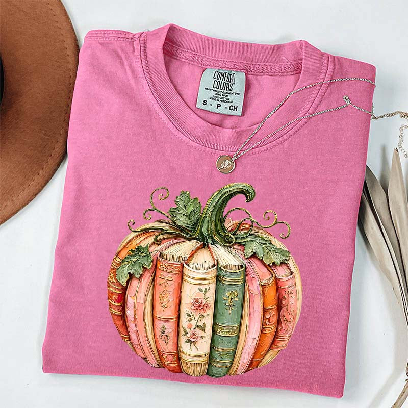 Comfort Colors Pumpkin Book Lover T-Shirt