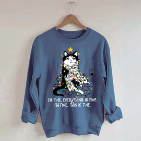 Christmas Cat Lights Sweatshirt