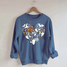 Happy Halloween Doodles Heart Sweatshirt