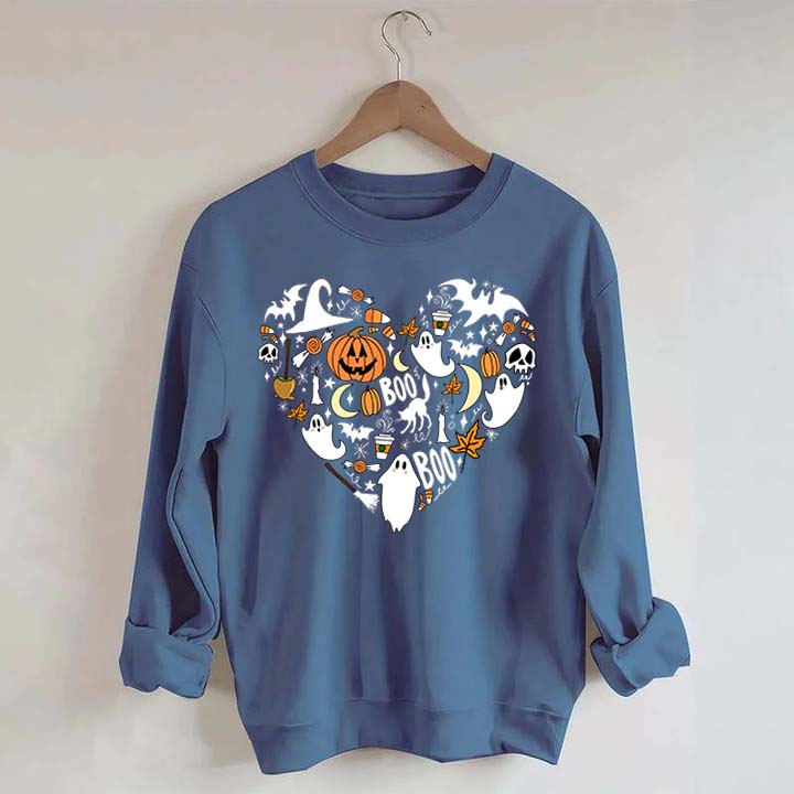 Happy Halloween Doodles Heart Sweatshirt