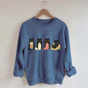 Black Cats Knitting Funny Sweatshirt