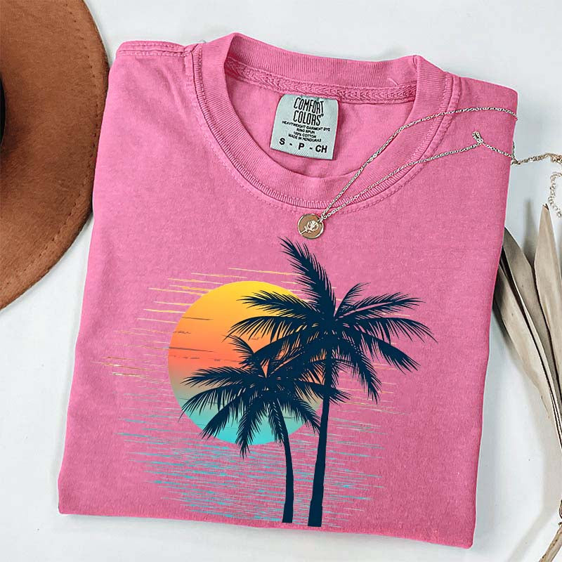 Retro Tropical Sunset T-Shirt