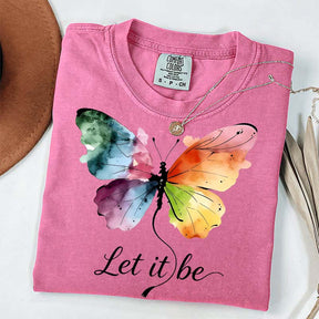 Let It Be Rainbow Butterfly Women T-Shirt