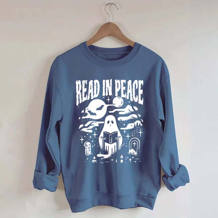 Ghost Reading Book Boho Bookish Sweatshirt