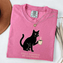 Black Cat Coffee Hello Darkness My Old Friend T-Shirt
