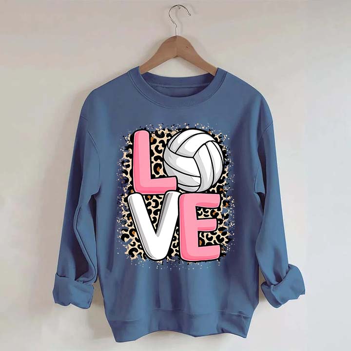 Leopard Print Love Volleyball Sweatshirt
