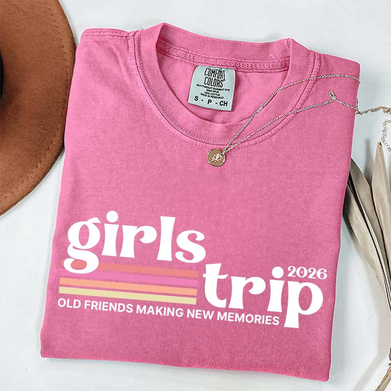 Custom Girls Trip Matching Friends Vacation T-Shirt