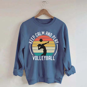 Keep Calm And Play Volleyball Vintage Sweatshirt