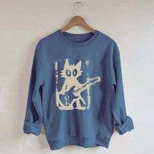 Rock Star Cat Electric Guitar Kitty Sweatshirt