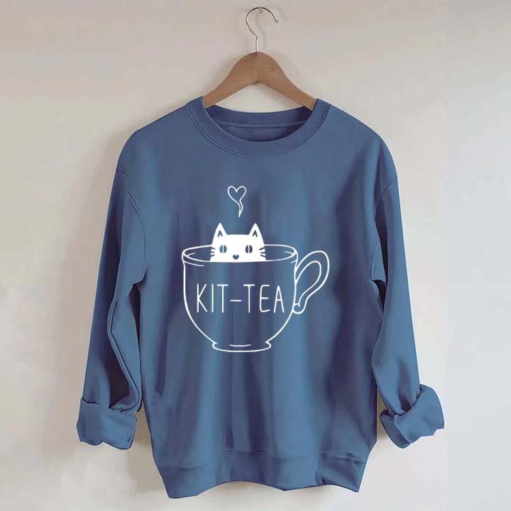 Funny Cat Tea Kitten Sweatshirt