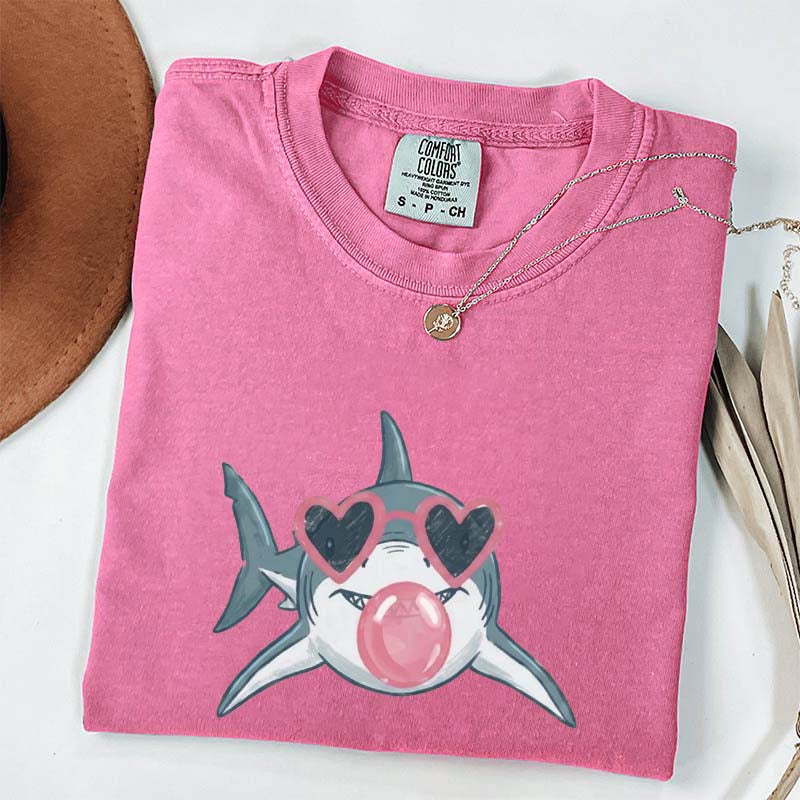 Shark Blowing Bubble Comfort Colors T-Shirt