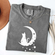 Floral Moon Cat T-Shirt