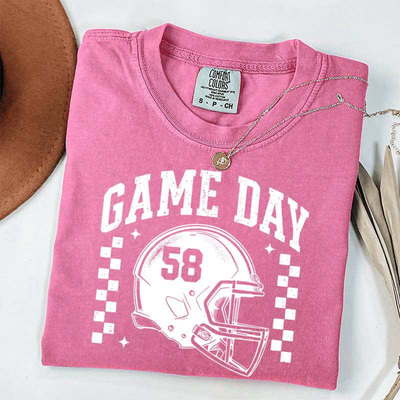 Football Season Game Day Custom Number T-Shirt