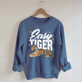 Trendy Retro Tiger Graphic Sweatshirt