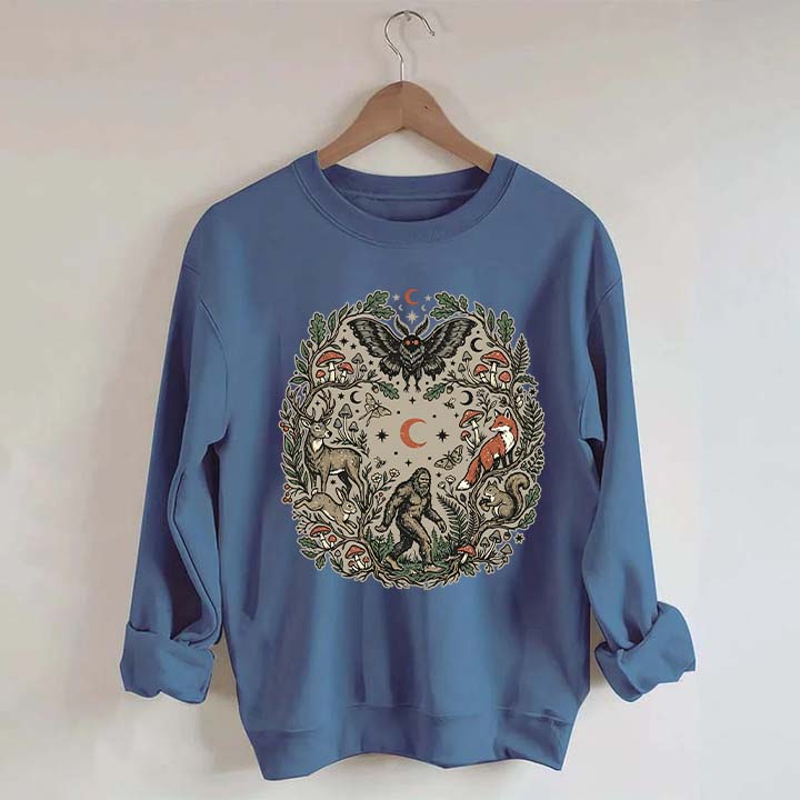 Forest Friends Cryptid Mothman Bigfoot Sweatshirt