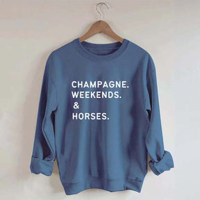 Champagne Weekends Horses Sweatshirt