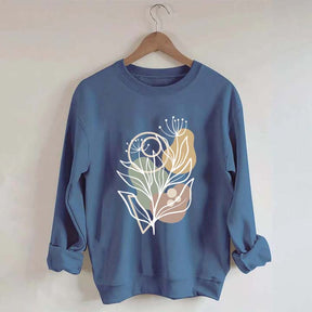 Modern Botanical Abstract Floral Sweatshirt
