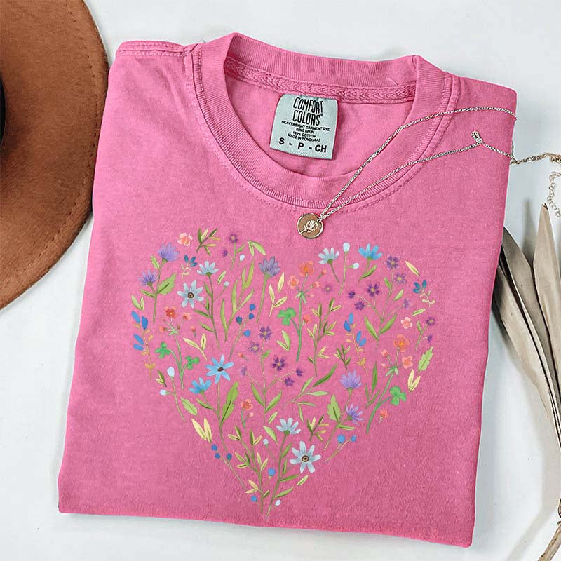Wildflower Heart Graphic T-Shirt