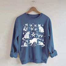 Vintage Cat Star Graphic Sweatshirt