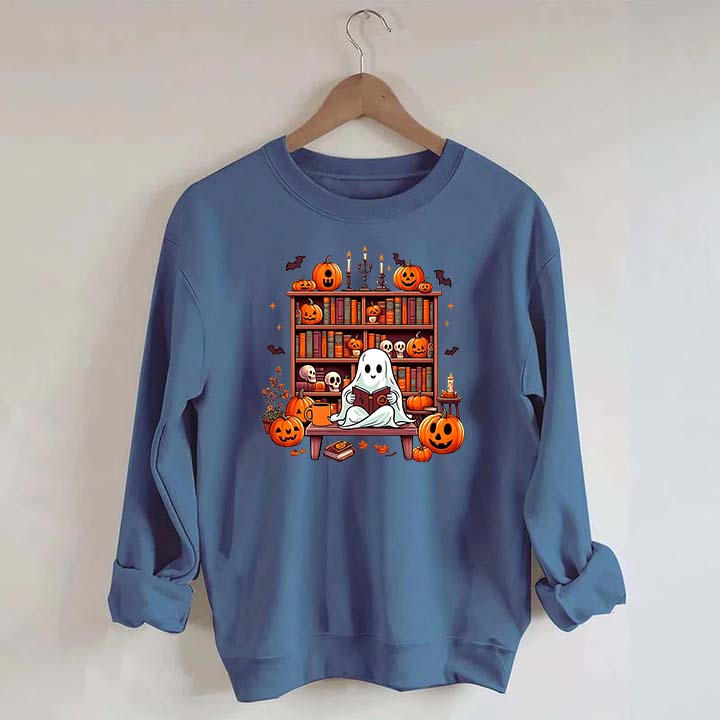 Ghost Book Reader Literature Lover Sweatshirt