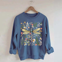 Dragonfly Floral Cottagecore Botanical Retro Sweatshirt