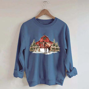 Christmas Horse Western Desert Sweatshirt