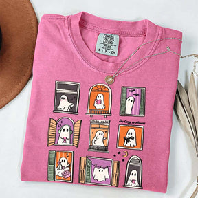 Too Cozy To Haunt Ghost Window T-Shirt