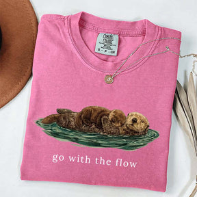 Go With The Flow Cute Otter T-Shirt