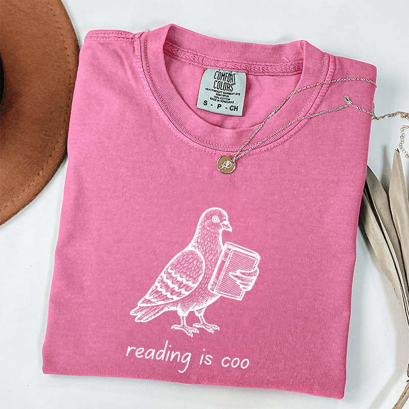 English Teacher Pigeon Reading T-Shirt