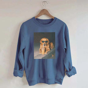 Golden Retriever Drinking Iced Coffee Sweatshirt