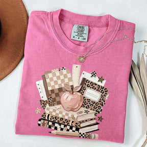 Checkered Leopard Teacher T-Shirt