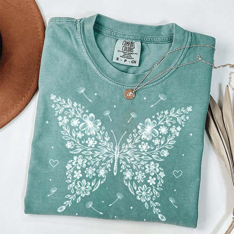 Floral Butterfly Dandelion Wildflower T-Shirt