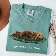 Go With The Flow Cute Otter T-Shirt
