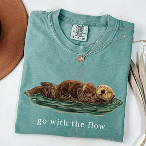 Go With The Flow Cute Otter T-Shirt