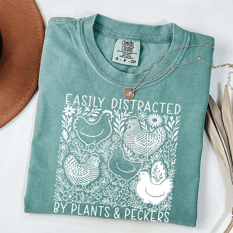 Easily Distracted By Plants and Peckers Wildflowers T-Shirt