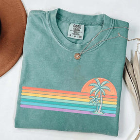 Retro Sun Summer Stripes T-Shirt