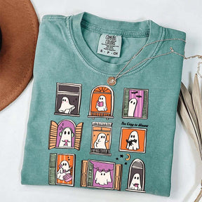 Too Cozy To Haunt Ghost Window T-Shirt
