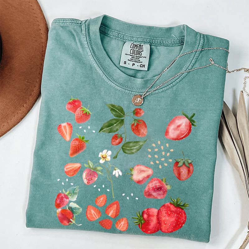 Summer Strawberry Botanical Garden T-Shirt
