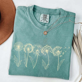 Dandelion Floral Comfort Colors Womens T-Shirt