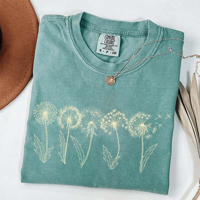 Dandelion Floral Comfort Colors Womens T-Shirt